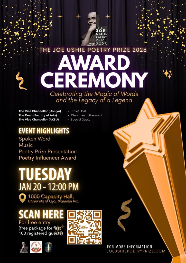 Joe Ushie Poetry Prize Award Ceremony 2026 Announced